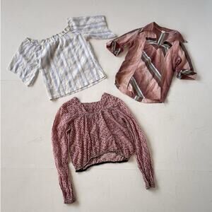 VINTAGE 70s Boho Hippie Tops Bundle / 3 Pcs / Resellers Wholesale Lot AS FOUND